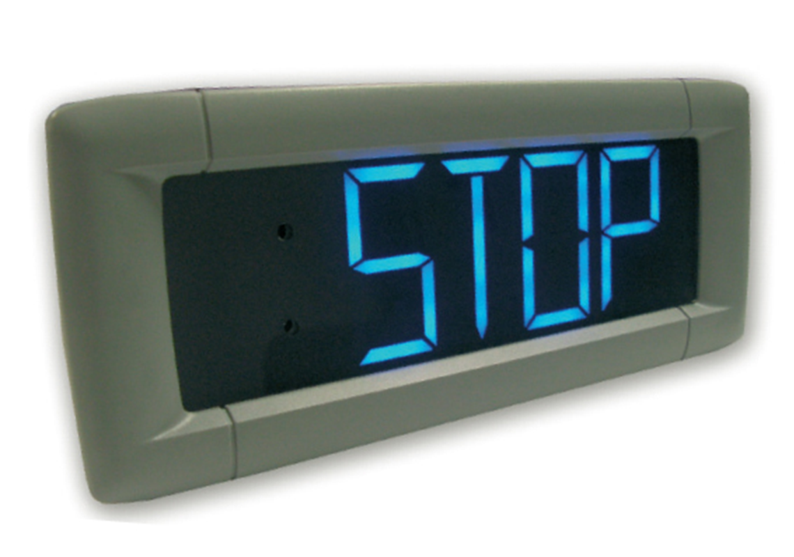 Custom-made compact LED clock with clips for bus/coach